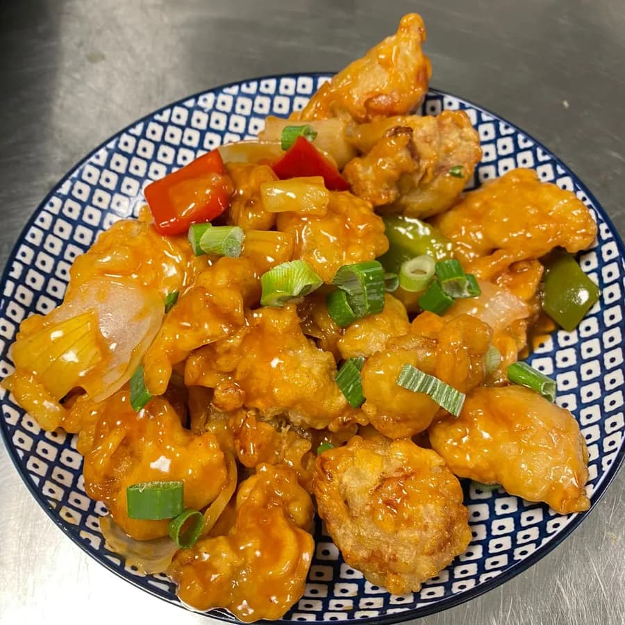 Sucré-salé crevette & poulet — spécialité traiteur asiatique de La Cuisine de Carmen
