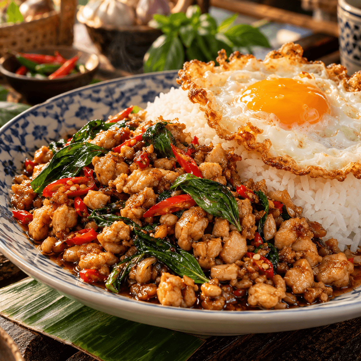 Poulet / Porc / Boeuf sauté au basilic thaï — spécialité traiteur asiatique de La Cuisine de Carmen